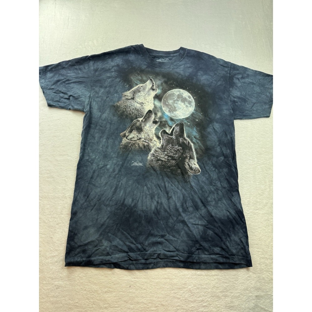 Vintage The Mountain Y2K Howling Wolf Pack wolves full moon T-shirt Mens XXL 2XL